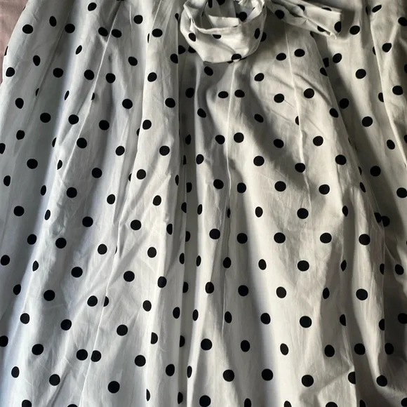 Black Polka dot white midi skirt - Picture 3 of 4